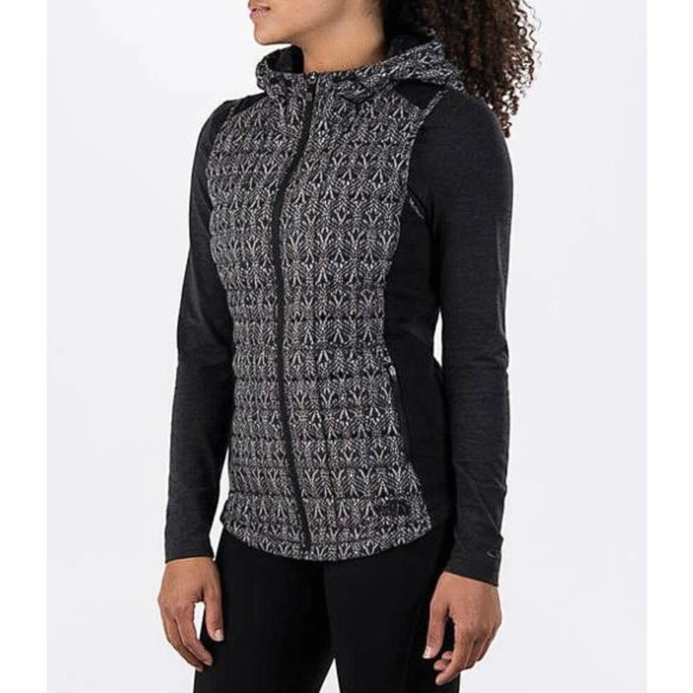 THE NORTH FACE Women's Thermoball Hoodie Vest Size S In Black White - Picture 2 of 9
